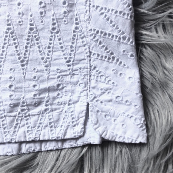 J. Crew Chevron Eyelet Cotton Tank w/ Keyhole Back - Picture 4 of 7